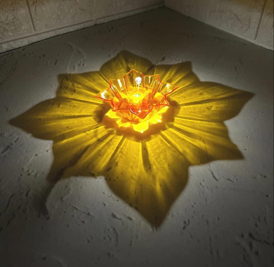 3D Reusable Reflective Shadow Colourful Diya (Pack of 4/12/24)